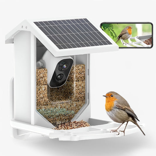 Auxco | Smart Bird Feeder with 1080P HD Camera, AI Bird Recognition & Solar Charging