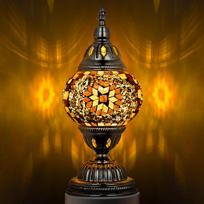 Marrakech Turkish Table Lamp – Handcrafted Mosaic Glass with Bronze Base