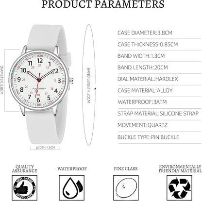 Stylish Women’s Clip-On Watch – Waterproof Silicone Fob Watch in Elegant Colours
