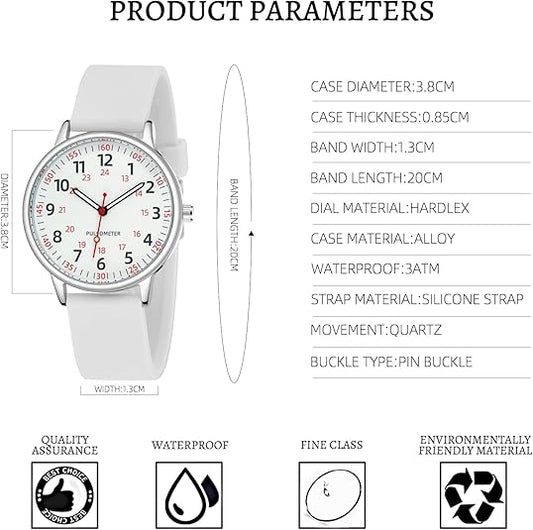 Stylish Women’s Clip-On Watch – Waterproof Silicone Fob Watch in Elegant Colours