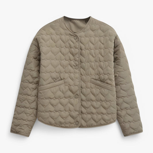 Evelyn | Quilted Heart Jacket – Versatile Warmth for Autumn & Winter