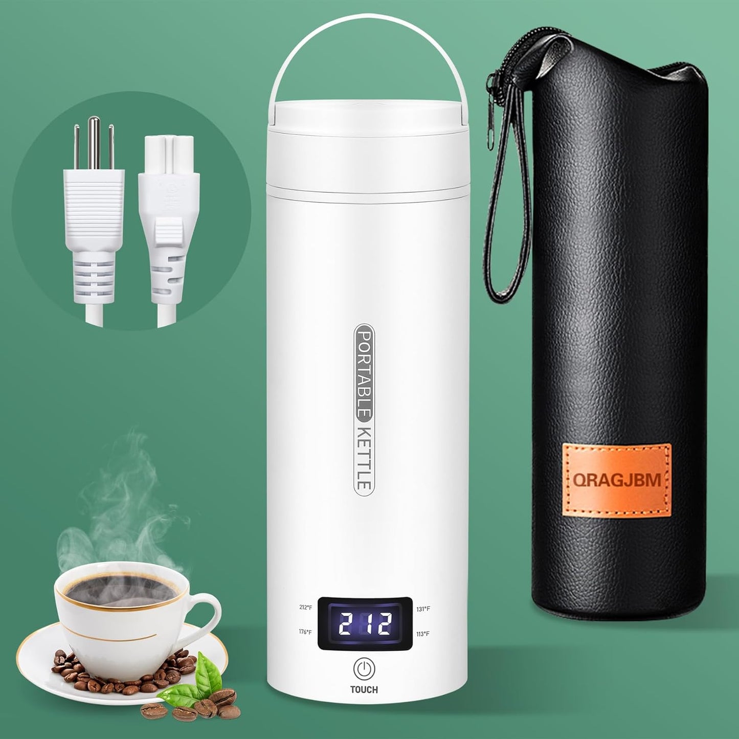 Portable Electric Travel Kettle | Compact Stainless Steel Smart Kettle with LCD