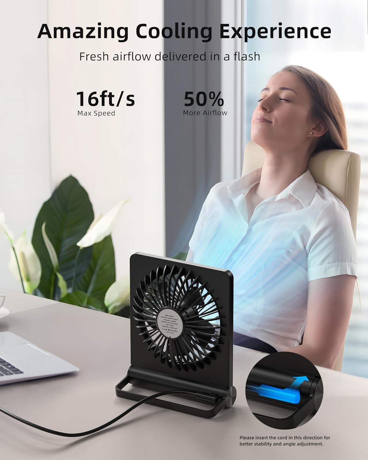 Starker Wind Ultra-Quiet Compact Desk Fan – Powerful & Silent Cooling