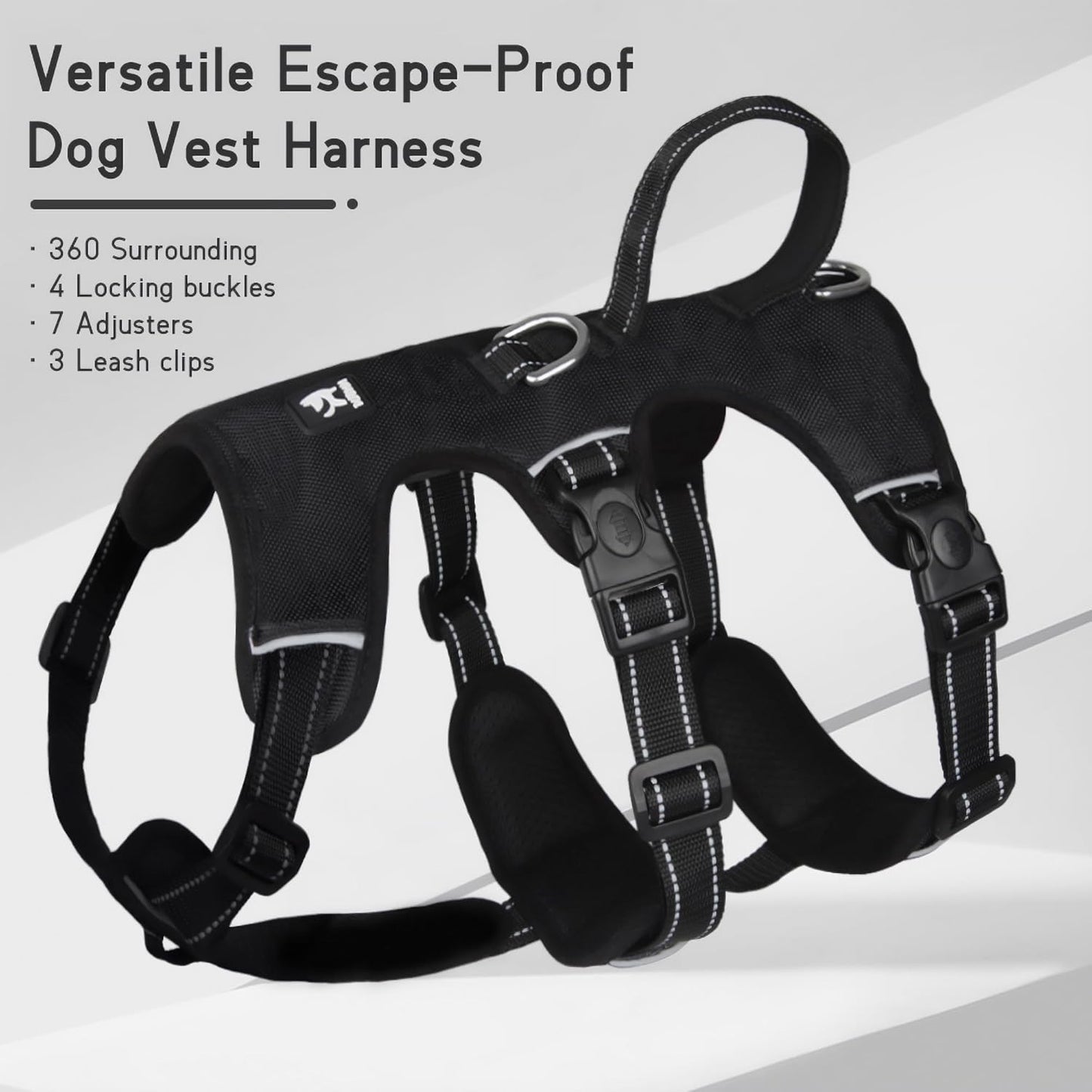 GripGuard Reflective No-Pull Dog Harness – Escape-Proof and Adjustable for Safe Walks