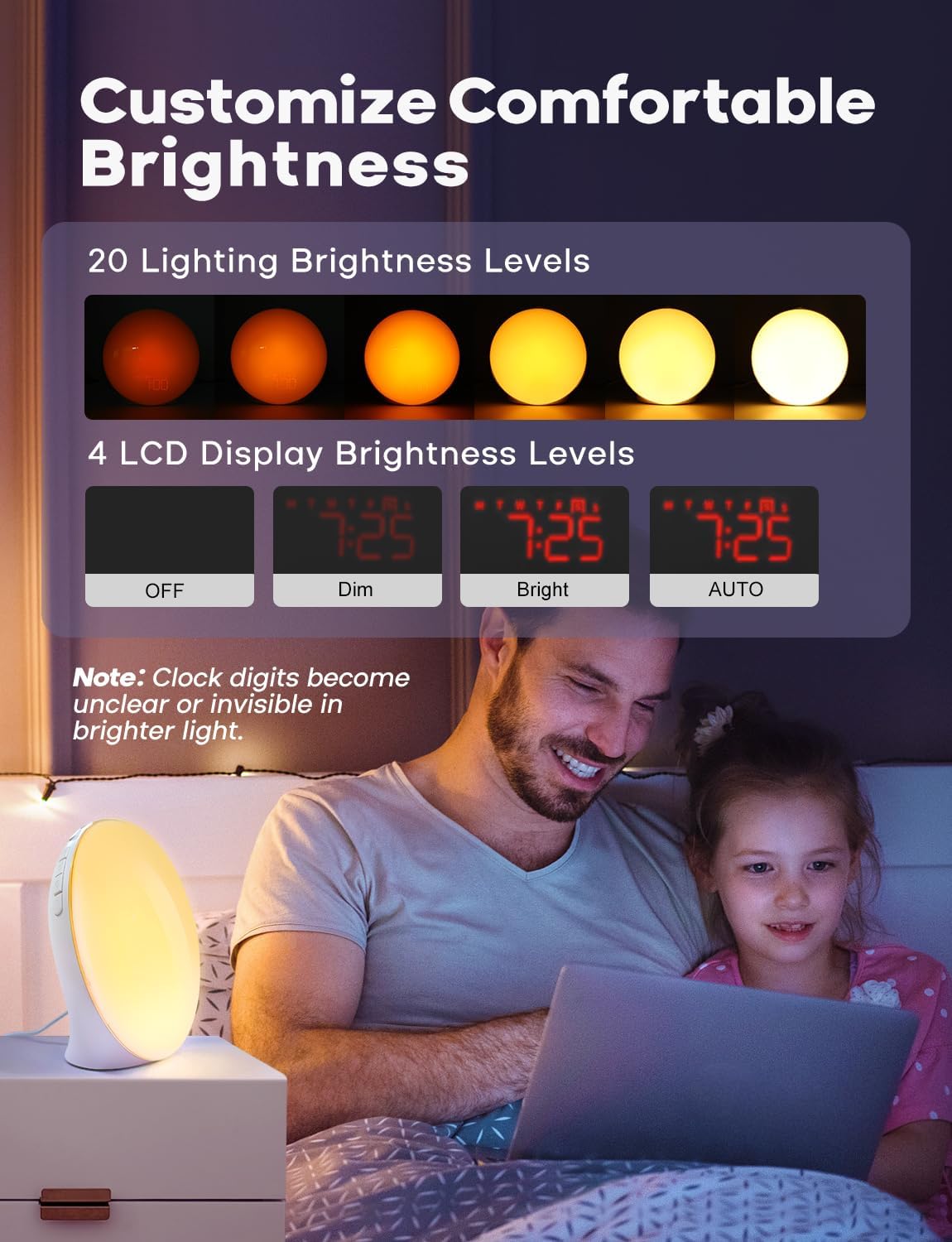 GlowRise Natural Wake-Up Light Alarm Clock with Sunrise & Sunset Simulation
