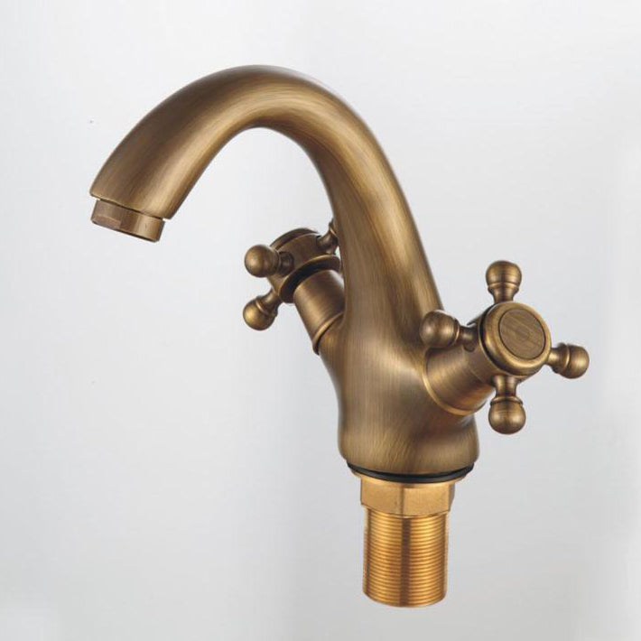 Industrial Wide-Spread Bathroom Faucet with Dual Cross Handles – Brass Construction