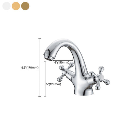 Industrial Wide-Spread Bathroom Faucet with Dual Cross Handles – Brass Construction