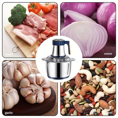Stainless Steel Food Processor – Powerful Meat Grinder & Vegetable Chopper (5L, 5000 RPM)