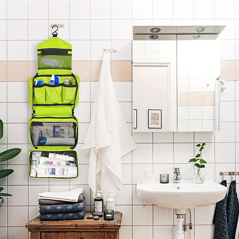 Compact Hanging Toiletry Organiser – Travel Bathroom Storage Bag