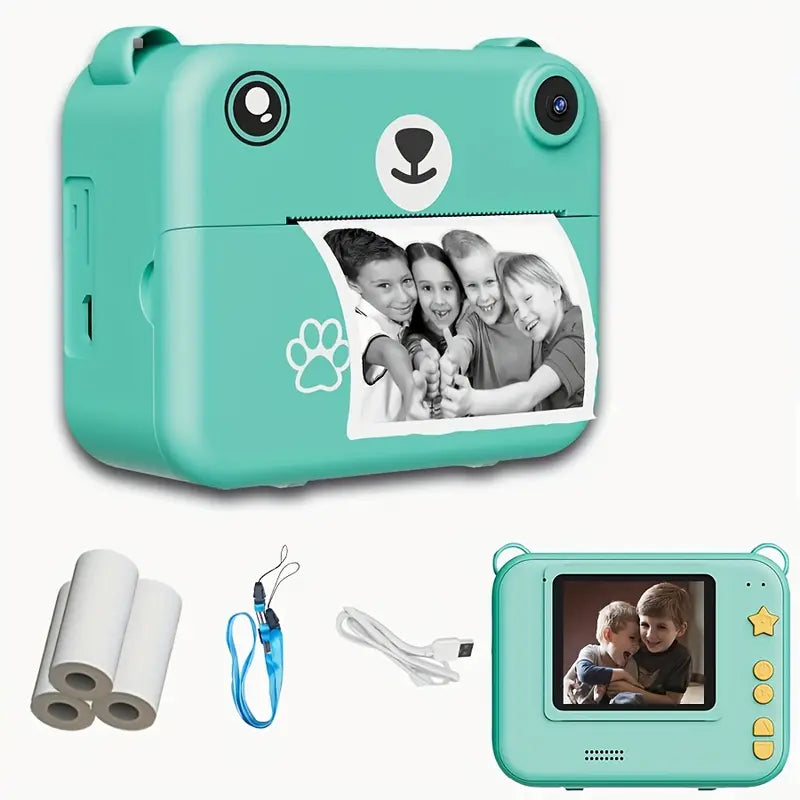 SnapKid Instant Print Camera for Kids – 1080P HD Photo & Video with Printing Paper & USB Charger