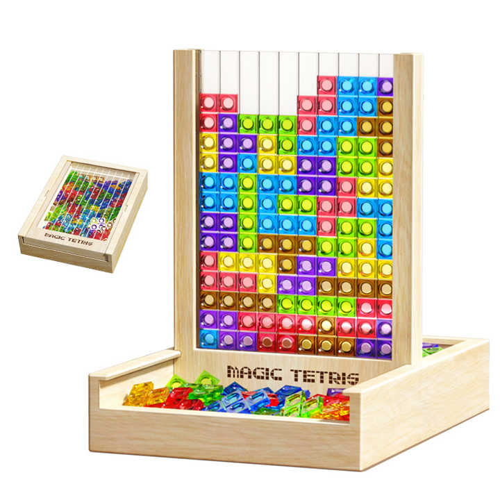 TetrisWood Game – Sustainable Wooden Puzzle Game for Family Fun & Brain Training