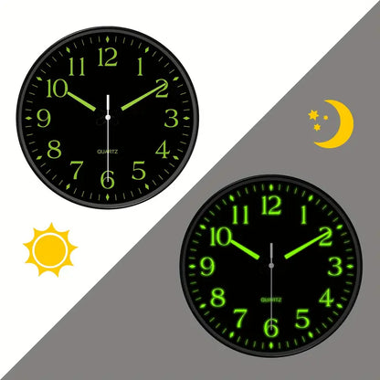 Silent Glow Wall Clock – 20.32cm Luminous Modern Wall Clock with Quartz Movement