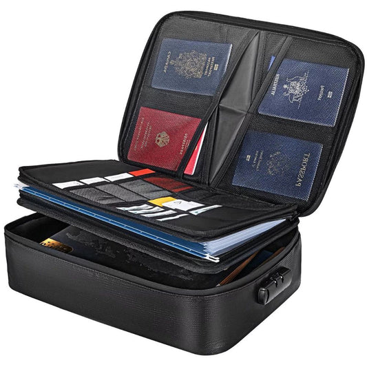 Waterproof Fireproof Document and Cash Safe Bag with Secure Lock