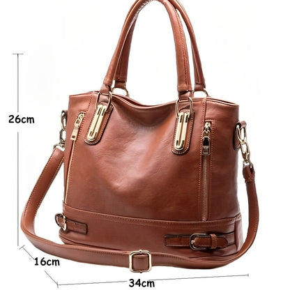 Sophie Vintage-Style PU Leather Crossbody Handbag – Elegant Classic Shoulder Bag for Women