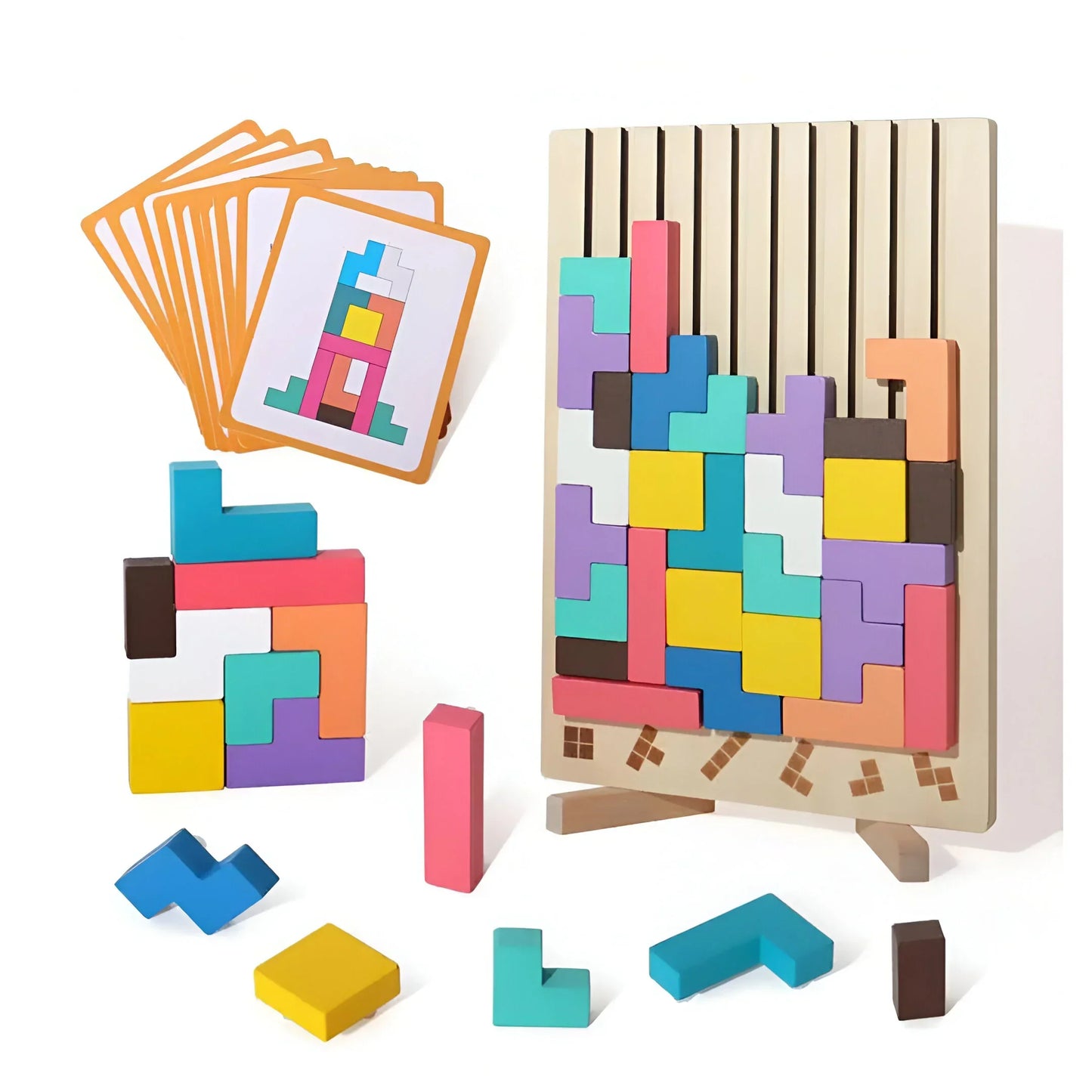 Montessori Wooden Tetris – Learning & Fun Educational Toy