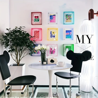 VividFrame – Colourful Transparent Photo Frame for Wall & Table Display | Modern Art-Inspired Design