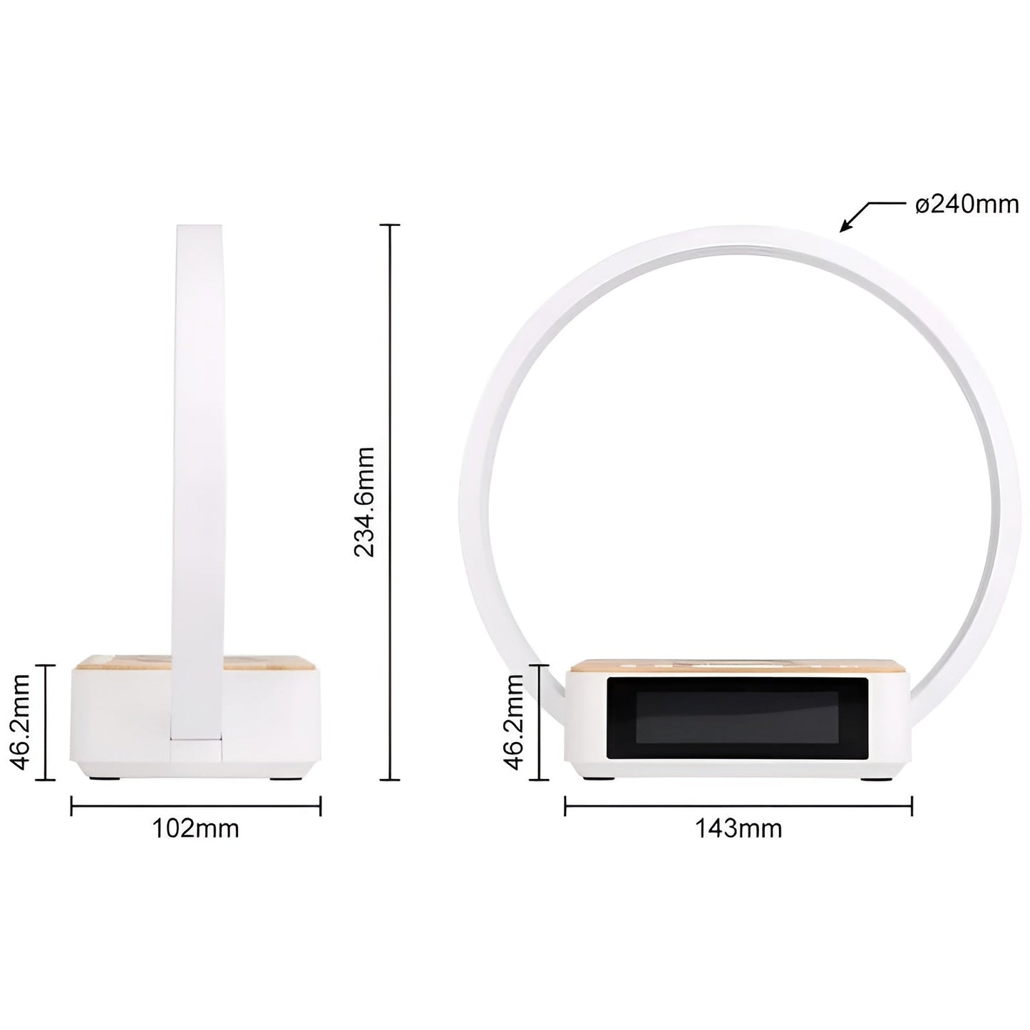 GlowMax 3-in-1 LED Table Lamp – Wireless Charger, Alarm Clock & Touch Control