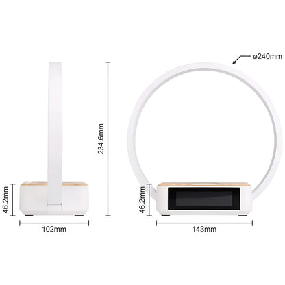 GlowMax 3-in-1 LED Table Lamp – Wireless Charger, Alarm Clock & Touch Control