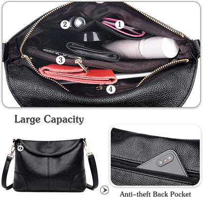 ChicLock | Stylish Anti-Theft Crossbody Bag – Elegant Vegan Leather Shoulder Purse with Hidden Pocket