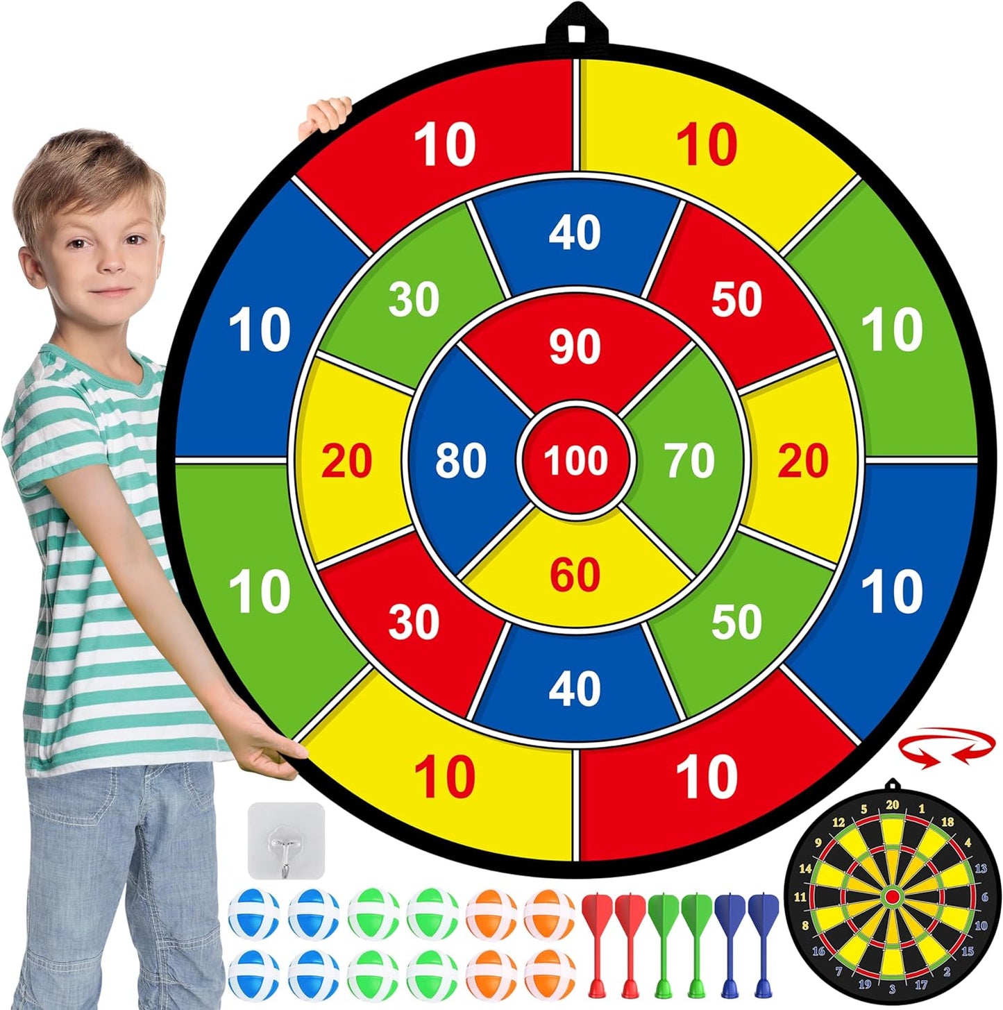 Large Double-Sided Dartboard for Kids – Play, Learn & Have Fun
