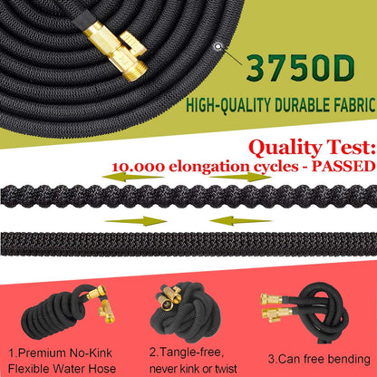 AquaFlex Expandable Garden Hose – Lightweight, Flexible, Leakproof Water Hose with Brass Connectors