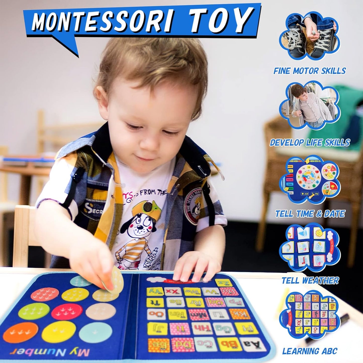 WonderBook Educational Quiet Book – Montessori-Inspired Learning for Toddlers & Young Children