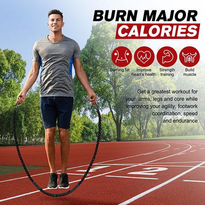 PowerJump Adjustable Weighted Skipping Rope – Heavy Training Rope