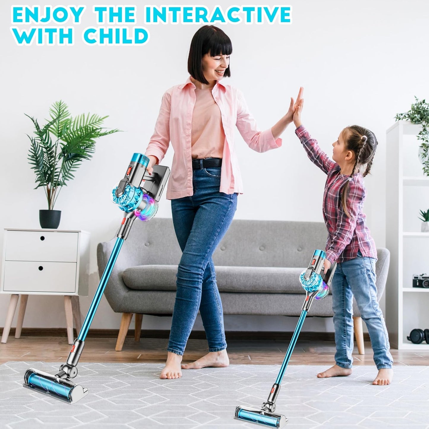 4-in-1 Kids Vacuum Cleaner | Real Working Toy Vacuum with Lights & Sounds