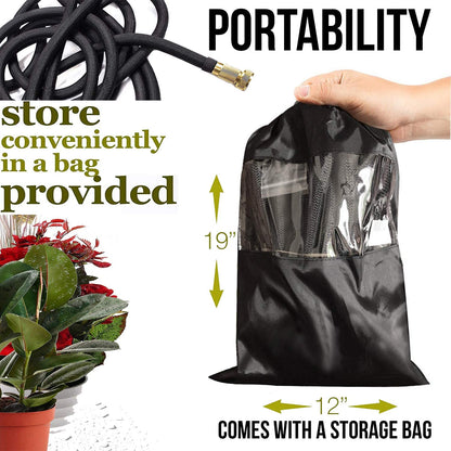 AquaFlex Expandable Garden Hose – Lightweight, Flexible, Leakproof Water Hose with Brass Connectors