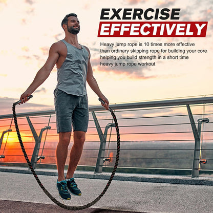PowerJump Adjustable Weighted Skipping Rope – Heavy Training Rope