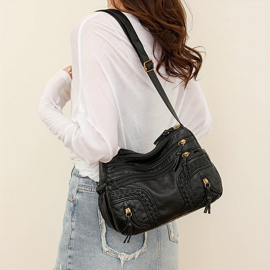 WeaveStyle | Elegant Woven Shoulder Bag – Lightweight, Spacious & Stylish Everyday Handbag
