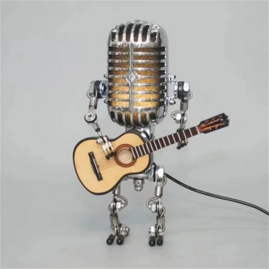 Retro Robot Guitar Table Lamp – Dimmable Ambient Light for Home or Office