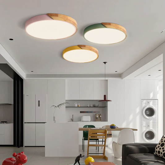 Delos – Scandinavian Wooden LED Ceiling Light | Modern Energy-Efficient Interior Lighting