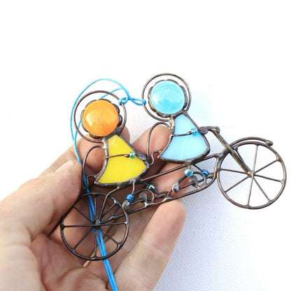 Stained Glass Sun Catcher – Hand-Painted Hanging Angel Window Ornament