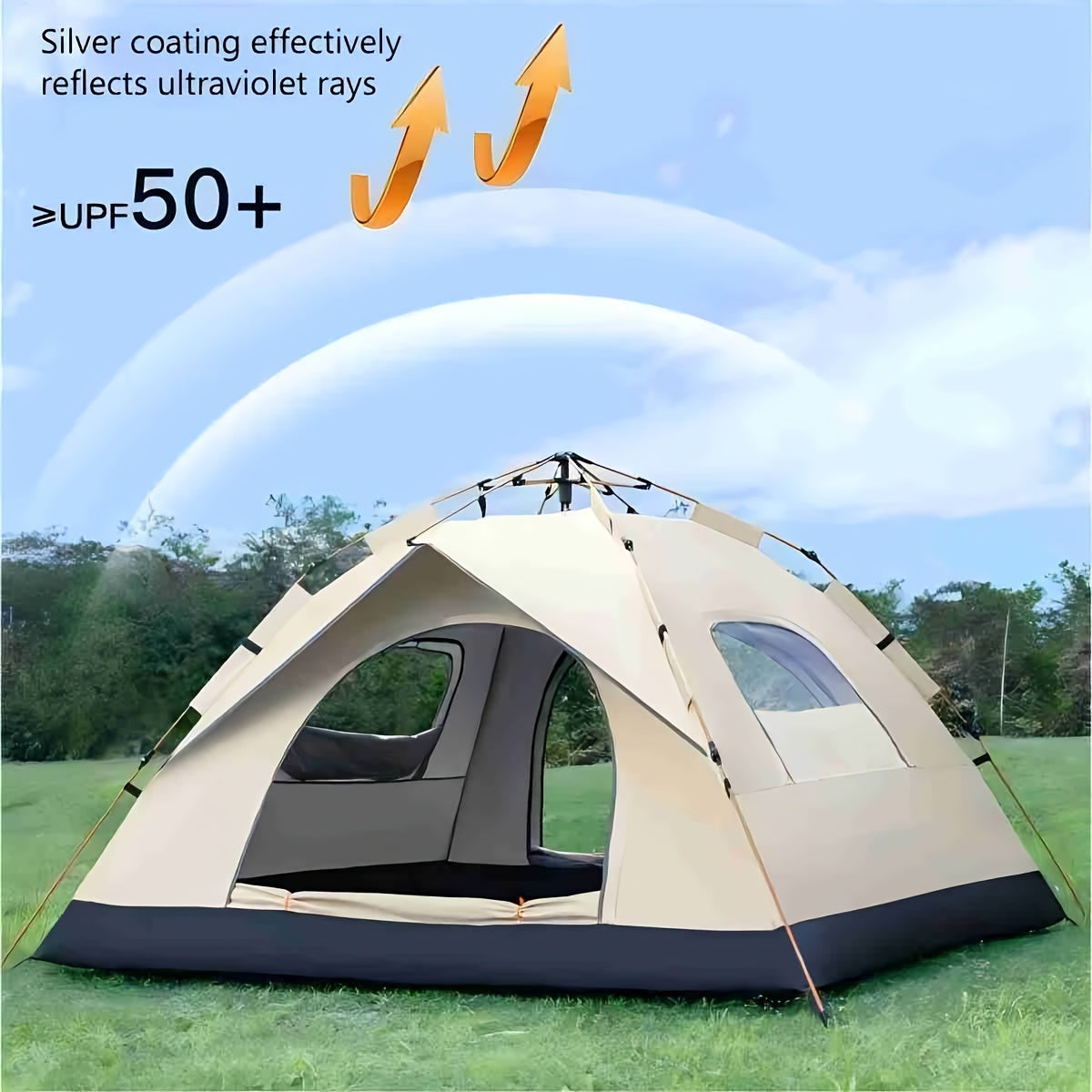 QuickCamp 4-Person Pop-Up Tent with UV Protection – Instant Setup Camping Shelter