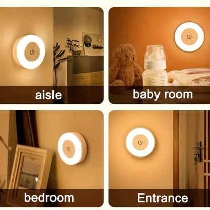 LED Touch Night Lamp – Dimmable Ambient Light with Warm & White Modes