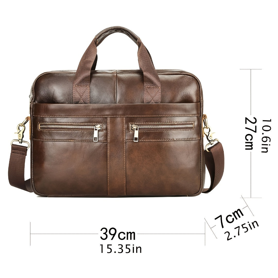 Ventolini Genuine Leather Men's Shoulder Bag – Adjustable Strap Crossbody with Spacious Interior