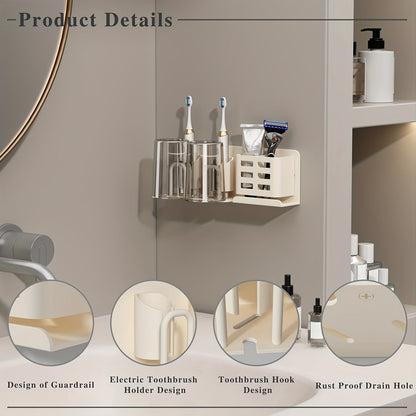 BristleHub Wall-Mounted Electric Toothbrush Holder – Aluminium Bathroom Organiser with Drainage Holes