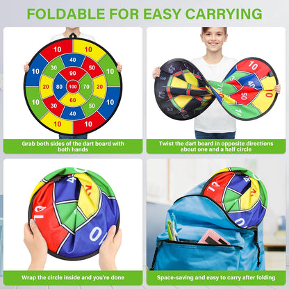 Large Double-Sided Dartboard for Kids – Play, Learn & Have Fun