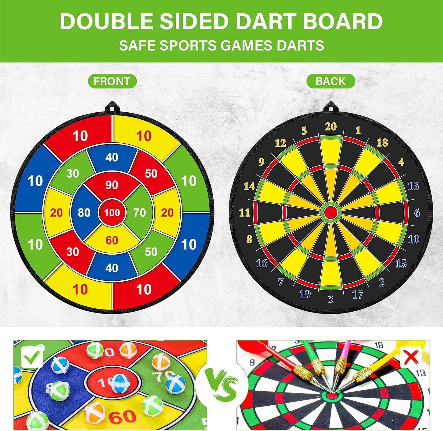 Large Double-Sided Dartboard for Kids – Play, Learn & Have Fun