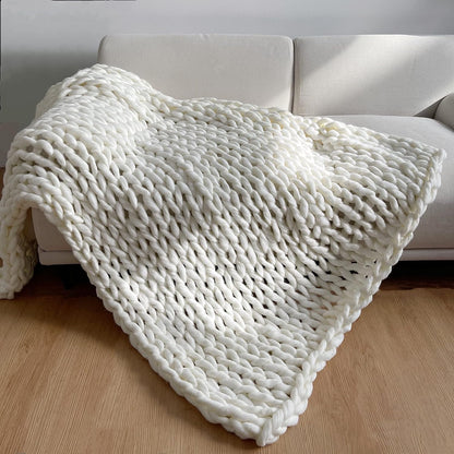 Chunky Knit Handmade Weighted Throw – Ultra-Cozy & Stylish Blanket