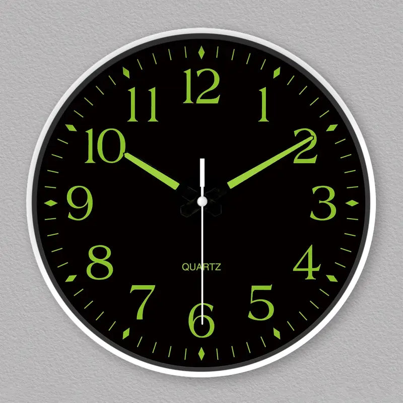 Silent Glow Wall Clock – 20.32cm Luminous Modern Wall Clock with Quartz Movement