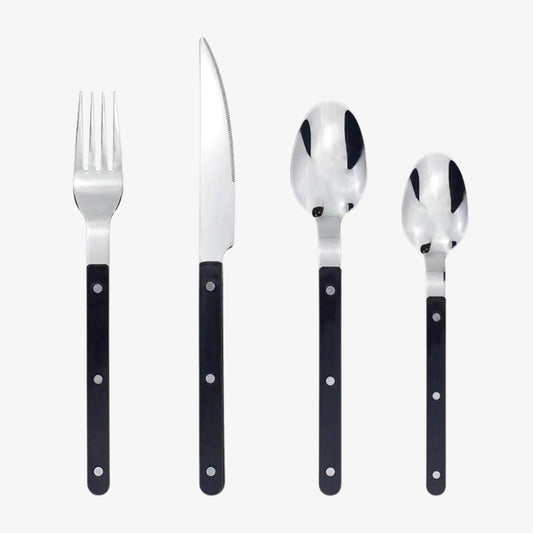 24-Piece Cutlery Set – Engraved Stainless Steel Flatware for 6 People