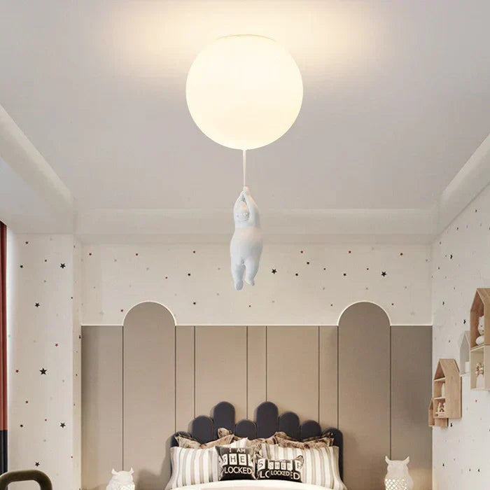 CloudBear Kids Ceiling Light – Bear & Balloon LED Pendant Lamp for Nursery and Bedroom Decor