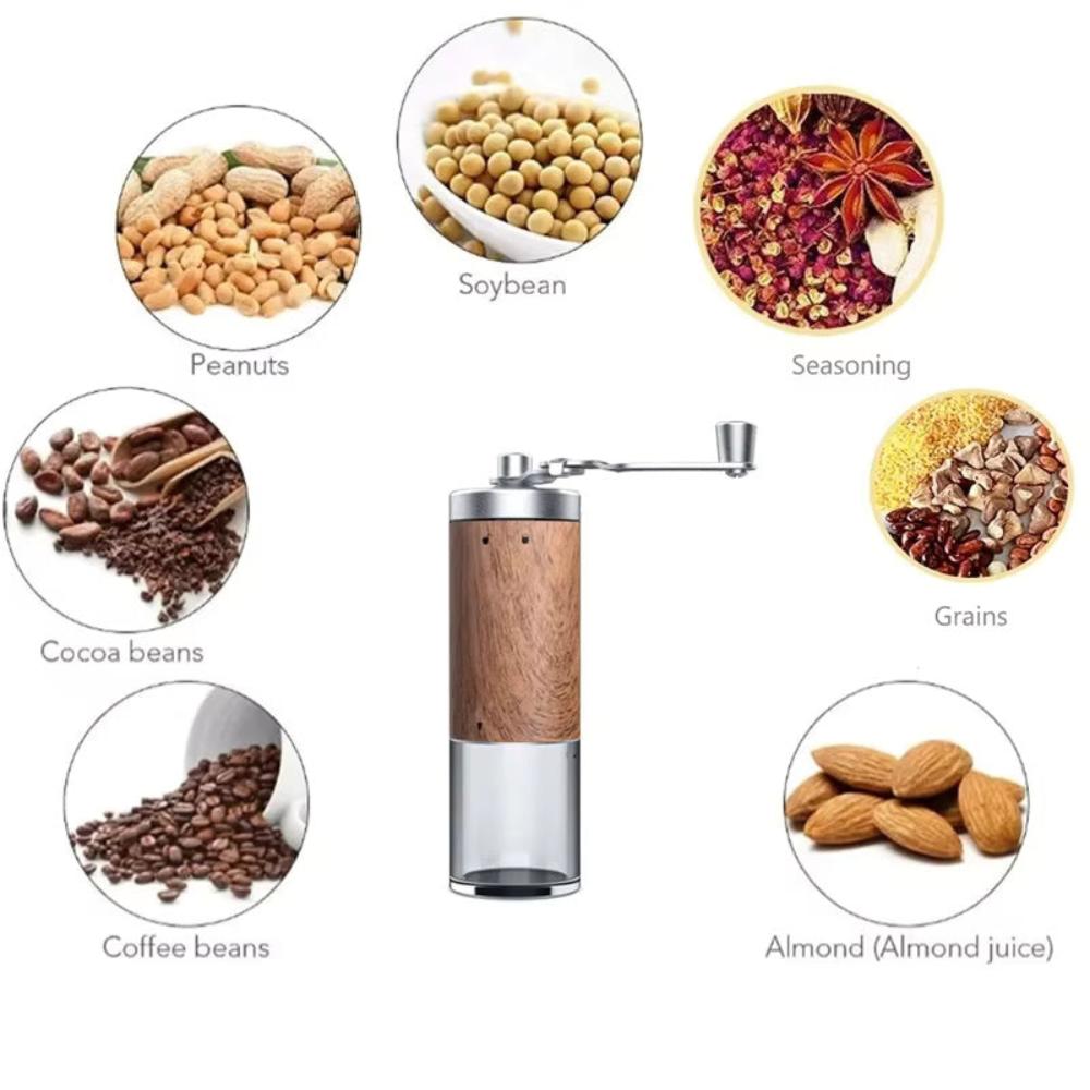 Brewora | Handcrafted Wooden Coffee Grinder – Adjustable Manual Mill for Freshly Ground Coffee