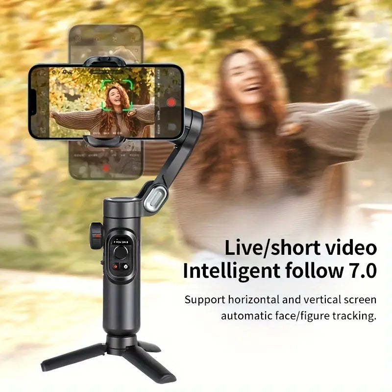 SmartPro Smartphone Gimbal Stabiliser – Foldable 3-Axis Handheld Stabiliser for iPhone & Android