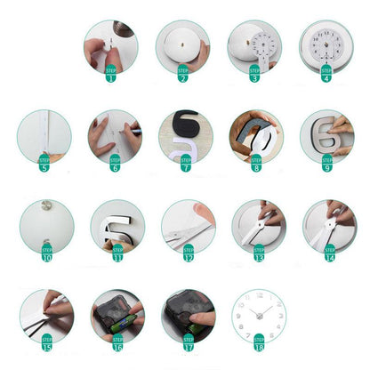 Elegance Wall Clock – Large Modern Geometric DIY Quartz Clock for Living Room