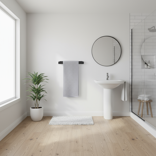 Uni-Black Stainless Steel Towel Rail – Matte Black Wall-Mounted Bathroom & Kitchen Holder