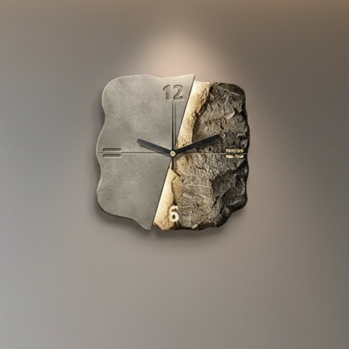 Modern 3D Wall Clock – Large 30cm Designer Sandstone Clock with Silent Quartz Movement
