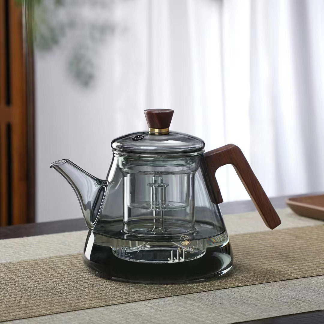 Aetheris Glass Brew Teapot – Heat-Resistant Glass Teapot with Wooden Handle & Infuser (900ml)